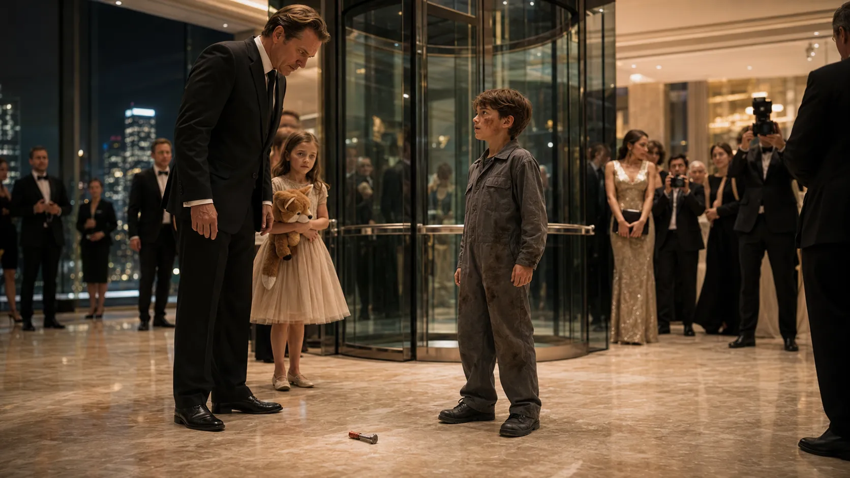 The Billionaire Shoved the Janitor’s Boy—Then a Fallen Bolt Exposed the Elevator Plot